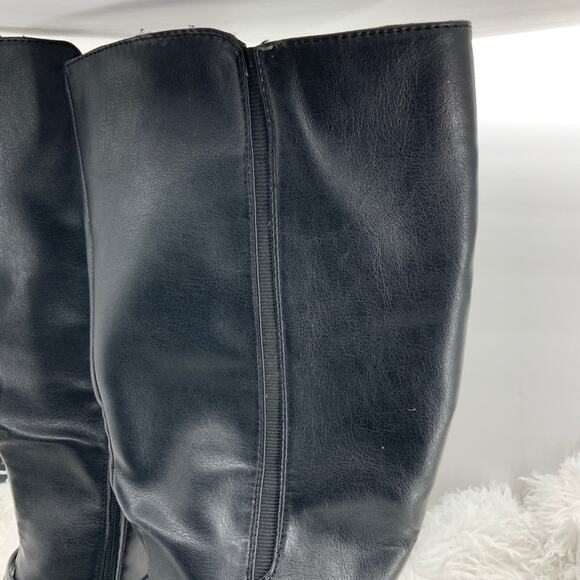 Sole Sensability Black Faux Leather Riding Boots 9 - Picture 5 of 12